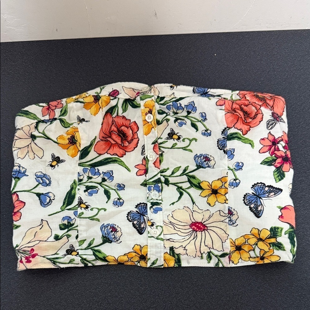 Hollister Multicolor Floral Bustier Top